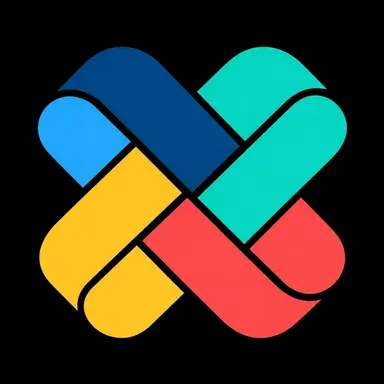 Símbolo de INTEXVA: bandas entrelazadas en azul, verde, rojo y amarillo